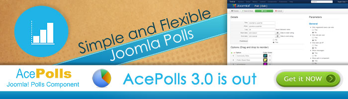 AcePolls 3.0 is out for Joomla 3 with new updates